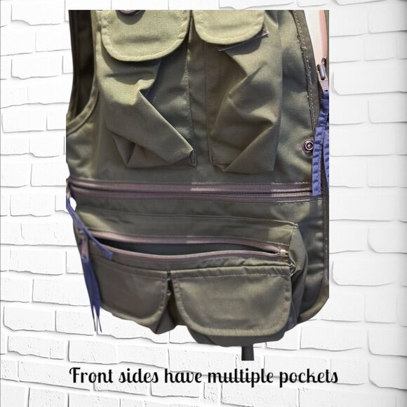 Vintage Columbia Sportswear Green Utility Vest – Timeless Outdoor Style!  Med - Picture 7 of 9